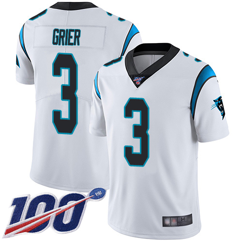 Carolina Panthers Limited White Youth Will Grier Road Jersey NFL Football #3 100th Season Vapor Untouchable->women nfl jersey->Women Jersey